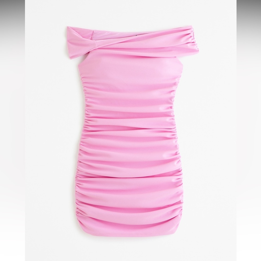 Abercrombie. Off-The-Shoulder Twist Ruched Mini Dress - XS Petite NWT